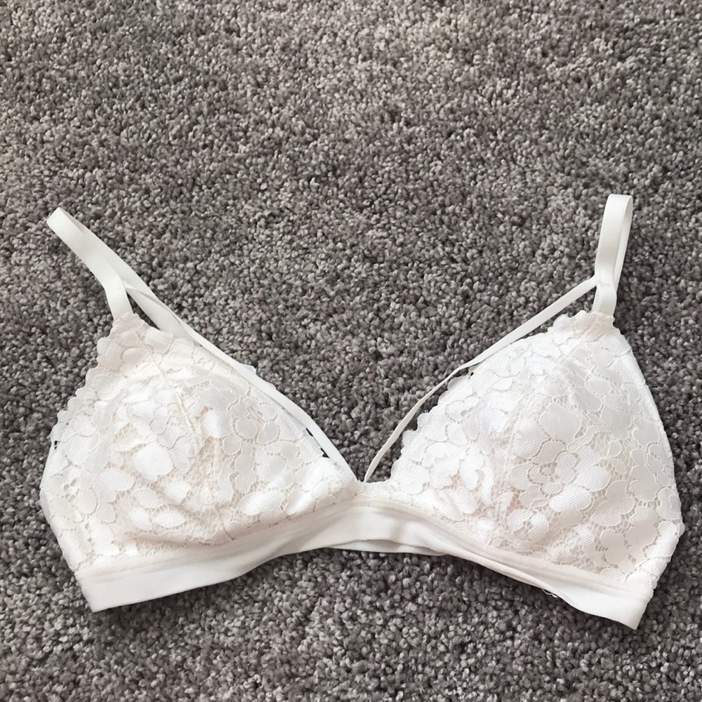 white lace straps bralette Small